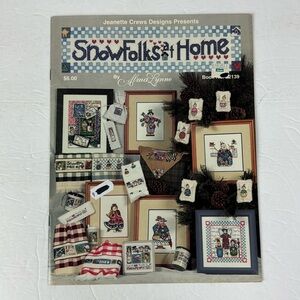 Vtg 1997 Snow Folks at Home Cross Stitch Pattern Booklet Snow Man Snow Woman